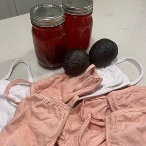 PINK sustainably dyed cotton face masks (🥑 pit)